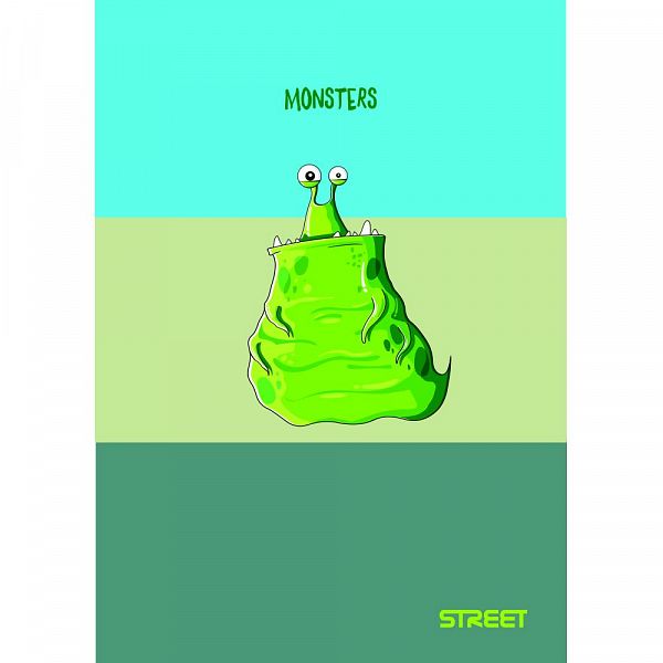 Zvezek A4 brezčrten Street Monsters 54L