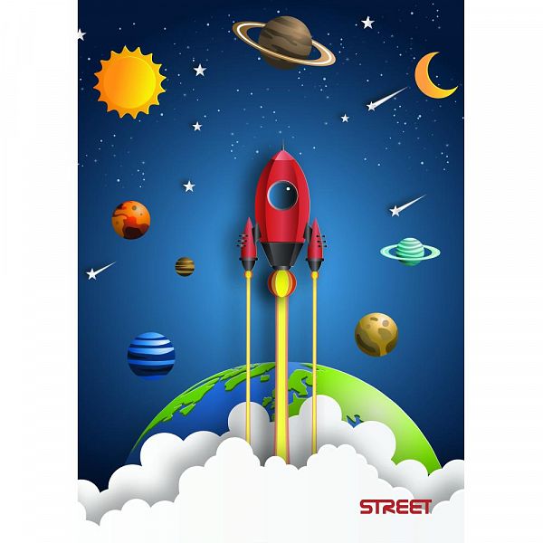 Zvezek A4 1cm karo Street Stars 54L