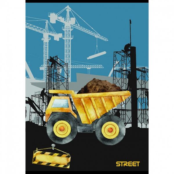 Zvezek A4 1cm karo Street Construction 54L