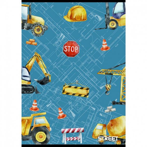 Zvezek A4 1cm karo Street Construction 54L