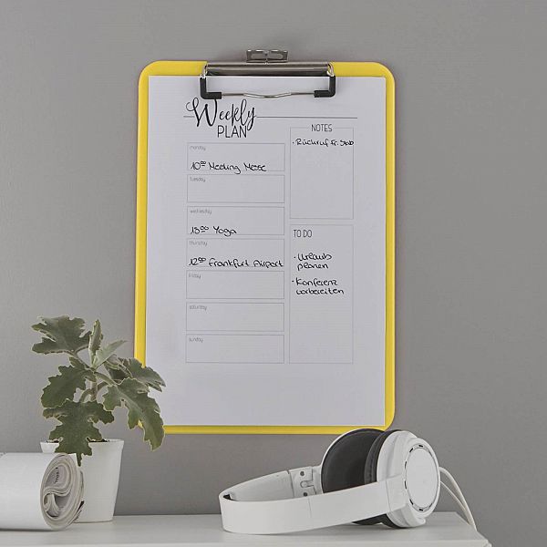 Vpenjalna mapa A4 Leitz WOW clipboard rumena