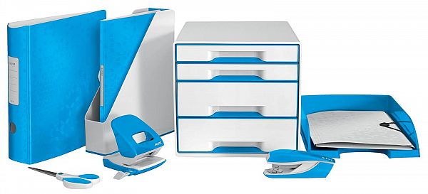 Mapa z vložnimi mapami 40/1 A4 PP Leitz WOW modra