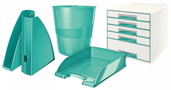PVC predalnik 5/1 Leitz WOW belo-turkizen