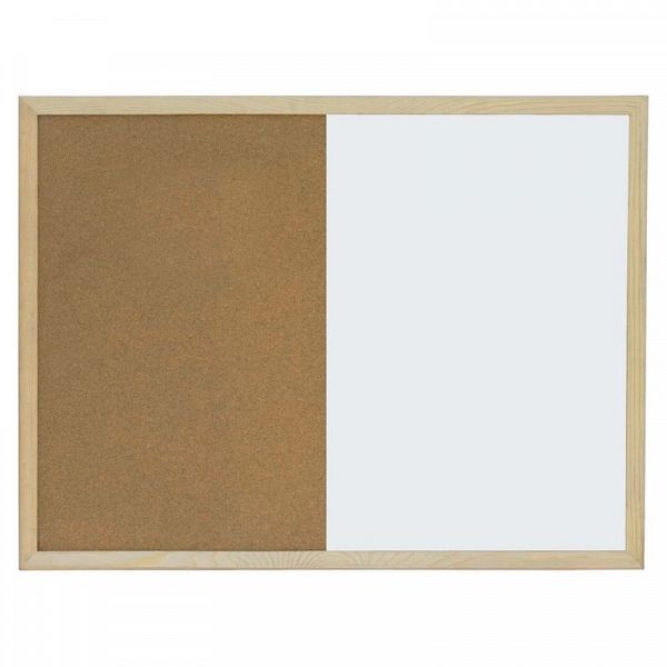 Magnetna tabla s pluto in lesenim okvirjem Optima 60 x 90 cm