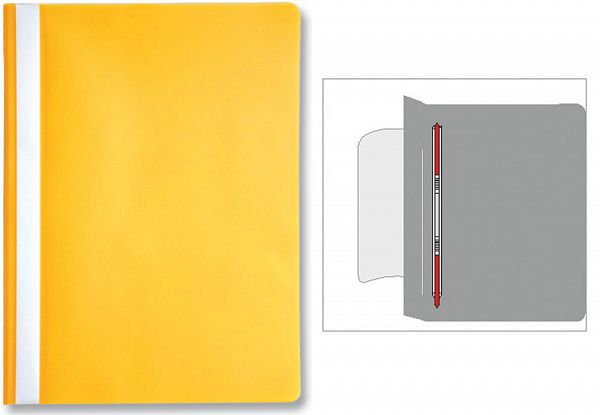 Mapa PP s kovinsko sponko A4 Optima Rumena