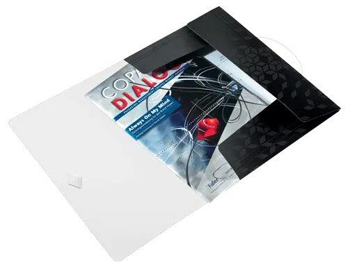 Mapa A4 PP s klapo in elastiko WOW črna