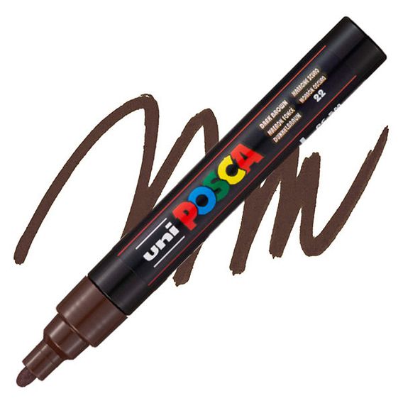 Marker Posca PC-5M Temno rjav
