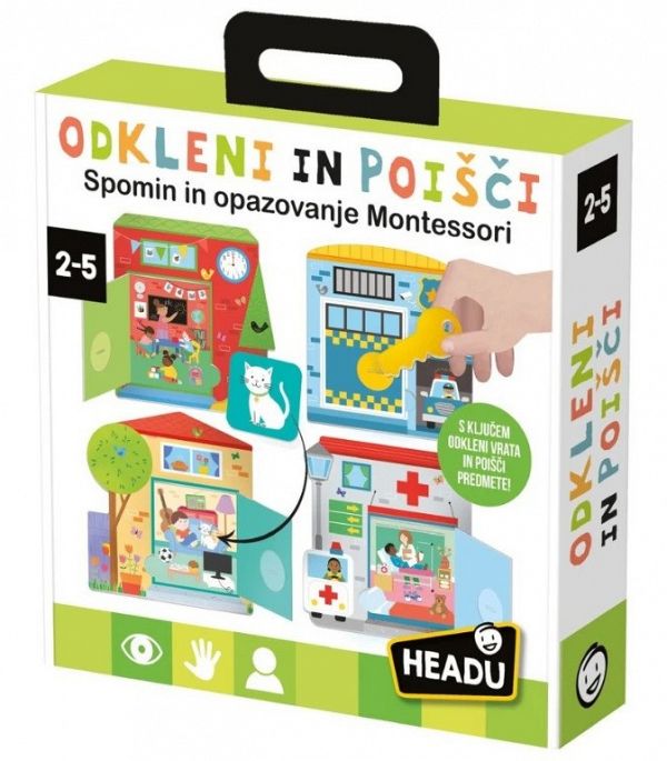 Didaktična igra Headu Montessori igra - Odkleni in poišči