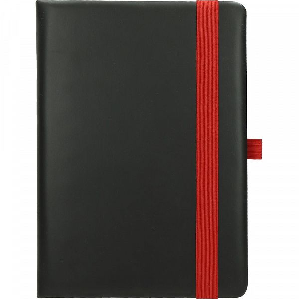 Notes A5 Flux z elastiko Črno/rdeč
