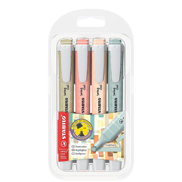 Označevalec teksta Stabilo Swing Cool NatureColors set 4/1