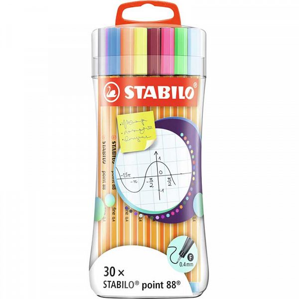 Fineliner Stabilo point 88 set 30/1 Etui