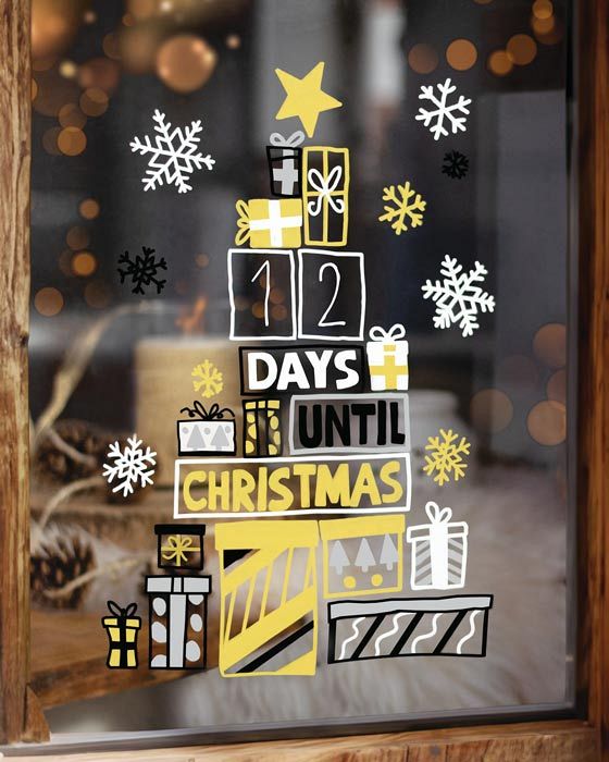 Set krednih markerjev Uni Chalk 4/1 christmas edition - črn, bel, zlat, srebrn