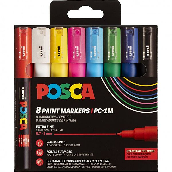 Set markerjev Posca PC-1M 8/1 Osnovne barve