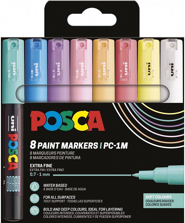 Set markerjev Posca PC-1M 8/1 Pastelne barve