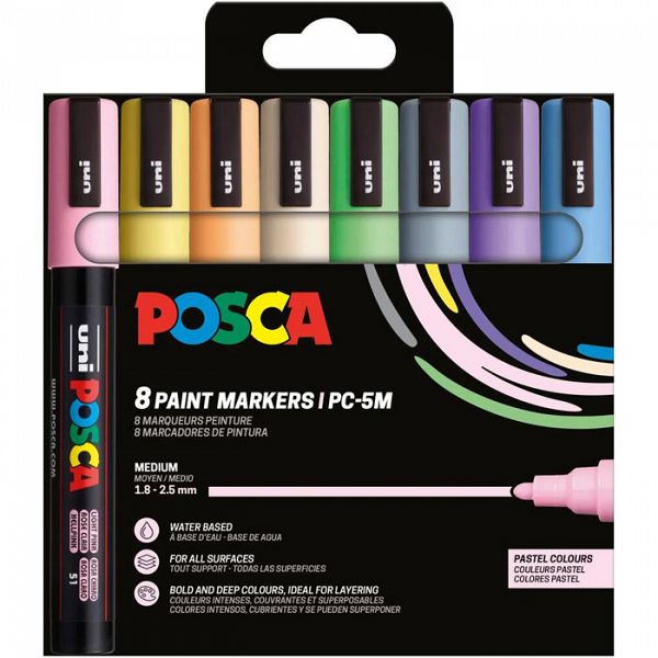 Set markerjev Posca PC-5M 8/1 Pastelne barve