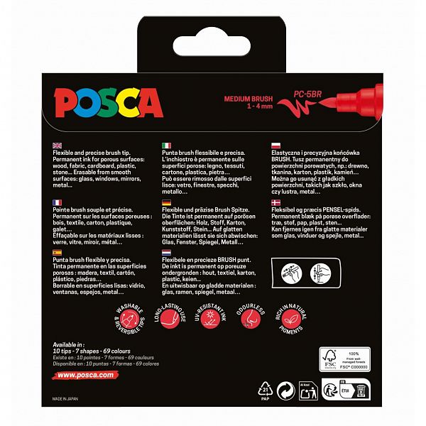 Set markerjev Posca PC-5BR 8/1 Osnovne barve