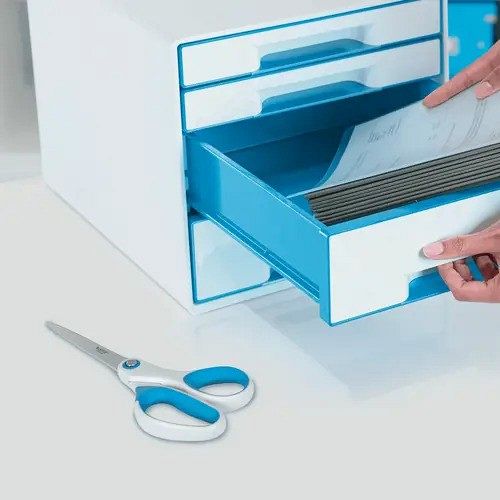 Škarje Leitz Wow Titanium 20,5 cm modre