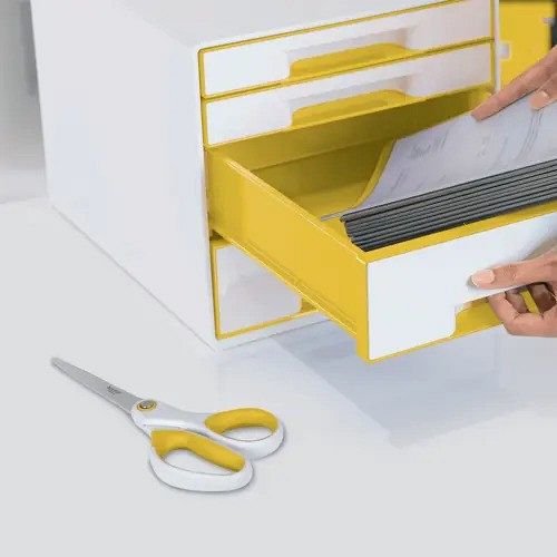 Škarje Leitz Wow Titanium 20,5 cm rumene