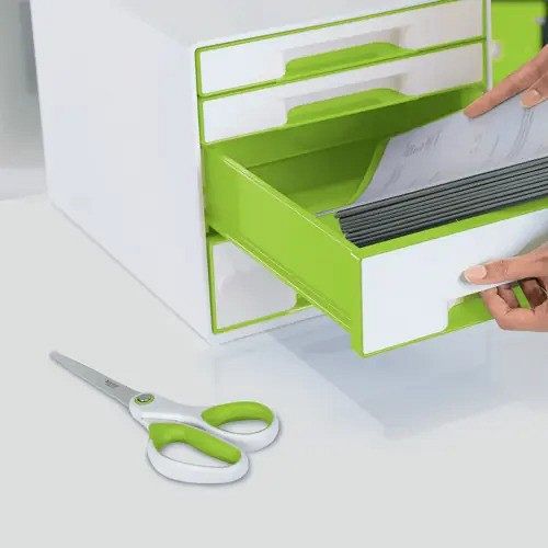 Škarje Leitz Titanium WOW svetlo zelene