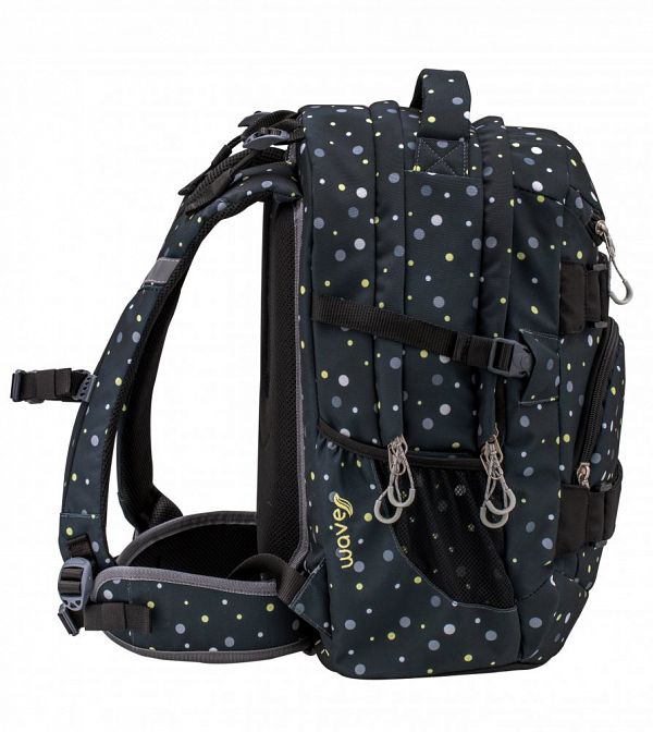 Šolska torba Belmil Wave Infinity Black and Yellow Dots