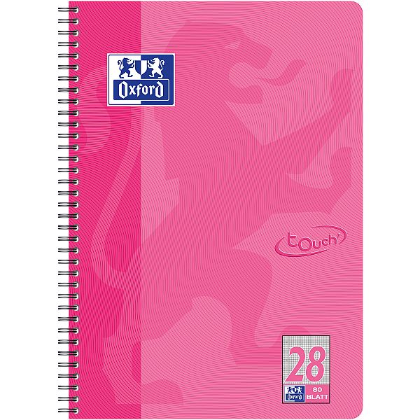 Spiralni blok A4  karo Oxford Pink