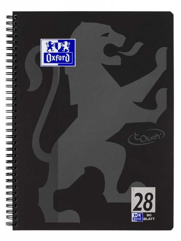Spiralni blok A4+ karo Oxford Black Grey