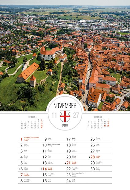 Koledar stenski 2027 JM Mesta Slovenije