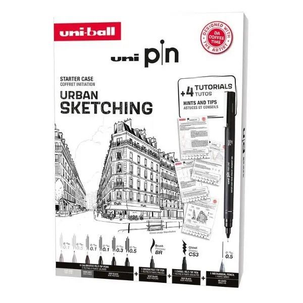Fineliner Uni Pin Urban Sketching Starter Kit 8/1 (0.1mm-3mm)