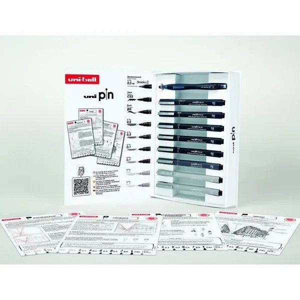 Fineliner Uni Pin Urban Sketching Starter Kit 8/1 (0.1mm-3mm)