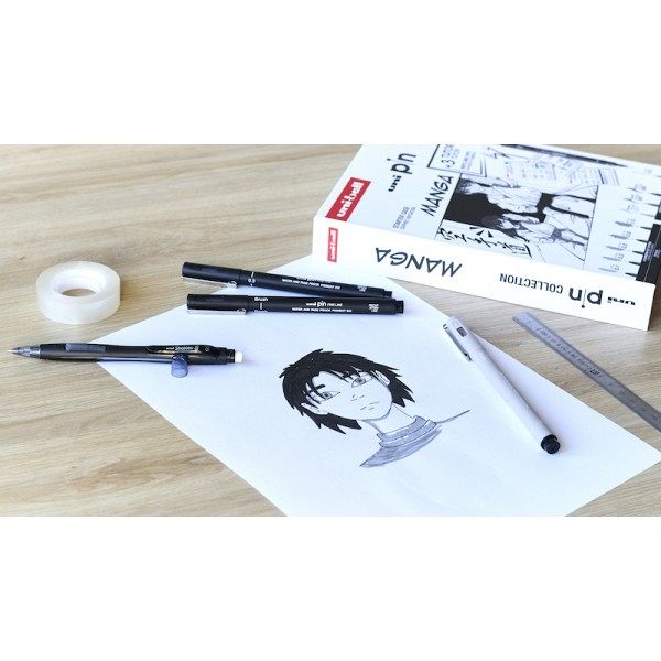 Uni Pin Fineliner Manga 8/1 črn (0.1–1.2 mm)