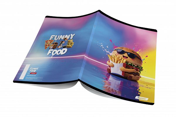 Zvezek A4 črte Target Funny Food 54L