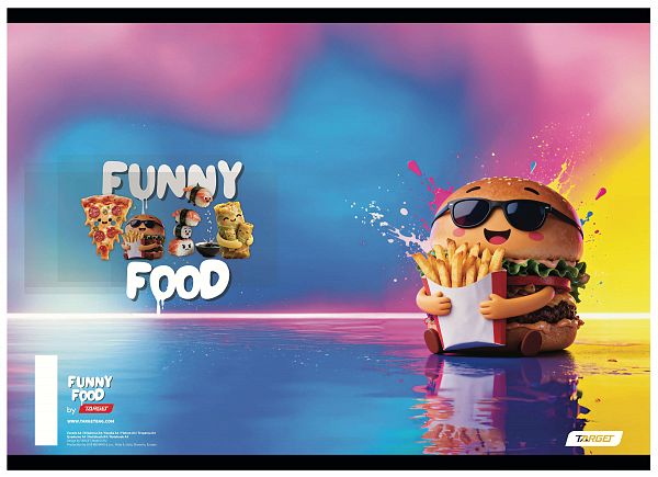 Zvezek A4 črte Target Funny Food 54L