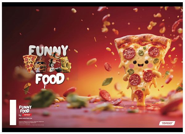 Zvezek A4 črte Target Funny Food 54L