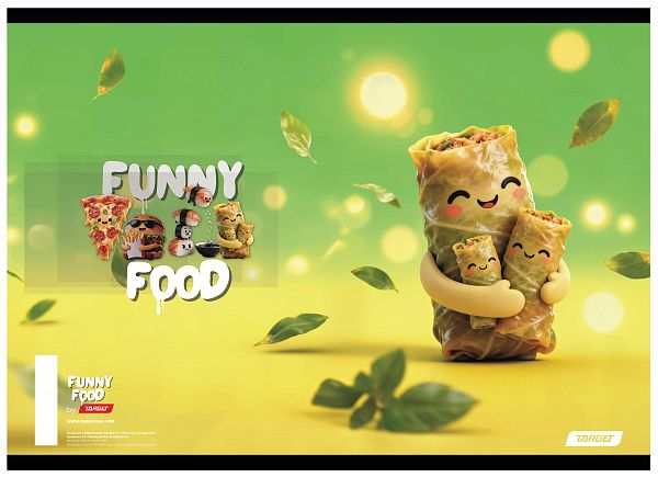 Zvezek A4 črte Target Funny Food 54L