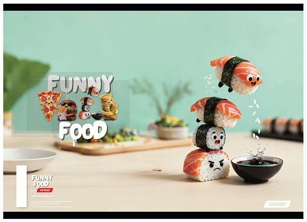 Zvezek A4 črte Target Funny Food 54L