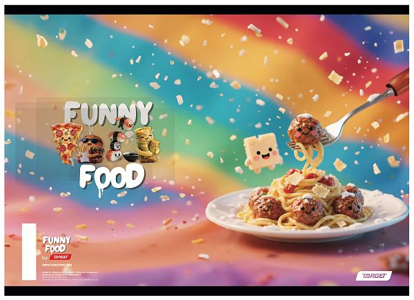 Zvezek A4 črte Target Funny Food 54L