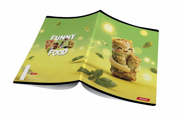 Zvezek A4 črte Target Funny Food 54L