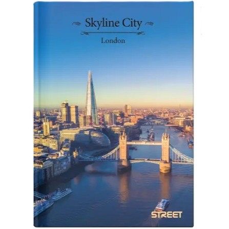 Zvezek s trdimi platnicami A4 karo Skyline 96L 